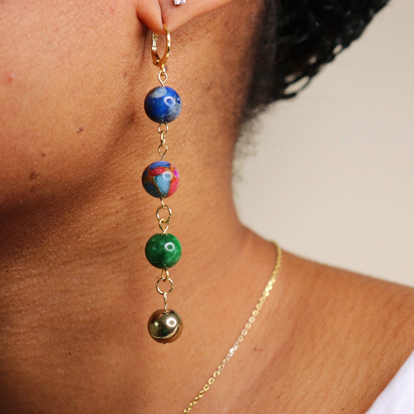 Lia's Rainbow Crystal Drop Earrings