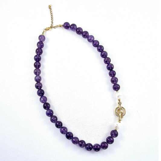 Benny's Amethyst and Freshwater Pearl Necklace