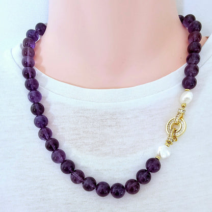 Benny's Amethyst and Freshwater Pearl Necklace