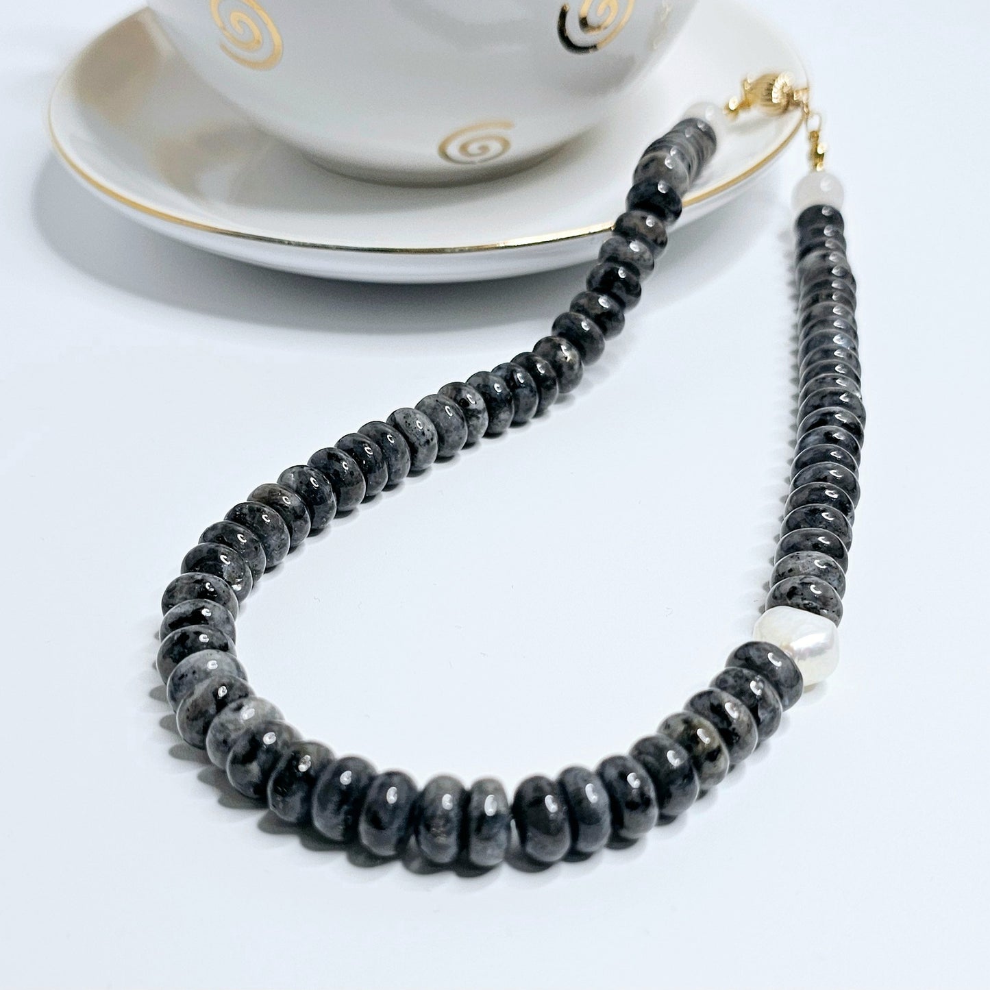 Liza's Snowflake Obsidian Necklace