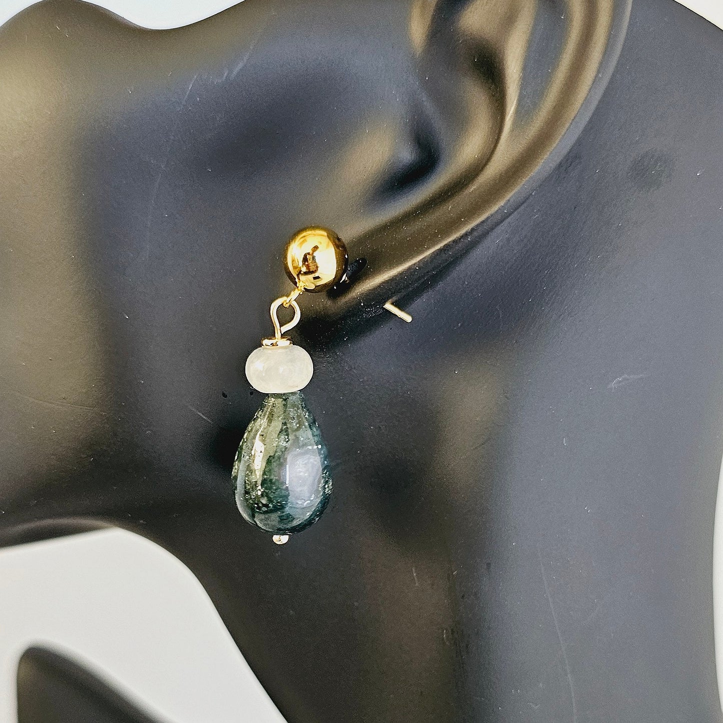 Mimi's Moss Agate Drop Earrings