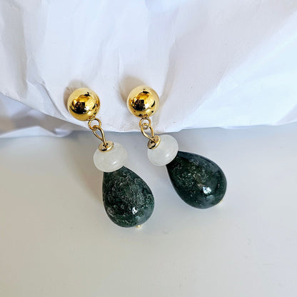 Mimi's Moss Agate Drop Earrings